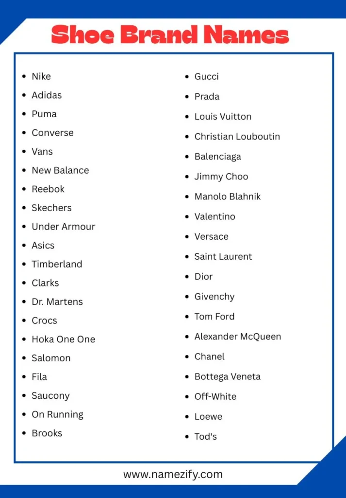 Shoe Brand Name ideas