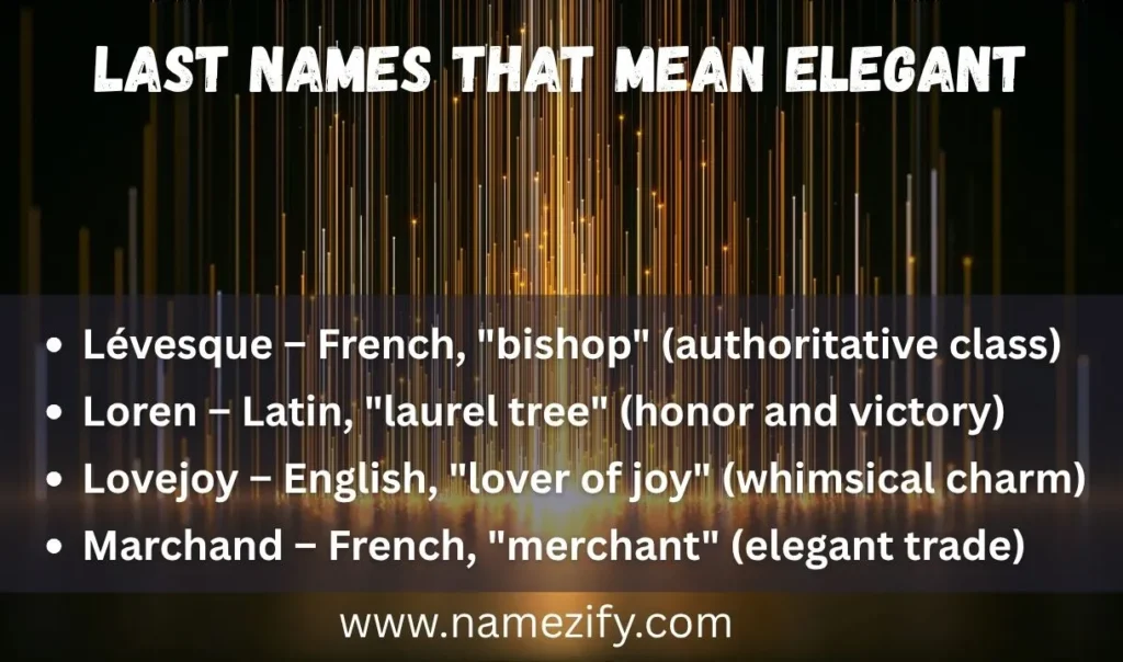 Last Names That Mean Elegant