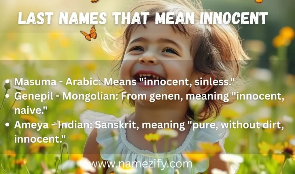 Last Names That Mean Innocent