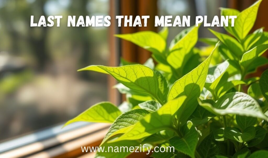 Last Names That Mean Plant