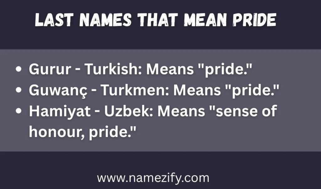 Last Names That Mean Pride